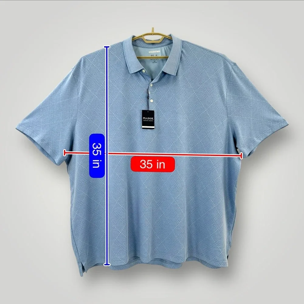 NEW Jos A Bank Polo Shirt Men 3XL Diamond Argyle Comfort Stretch Traditional Fit